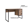 Escrivaninha Mesa Escritório Industrial 120cm 3 Gavetas - 5