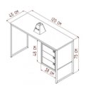 Ver imagem 3 de Escrivaninha Mesa Escritório 3 Gavetas 120cm Mel Marrom