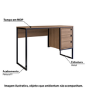 Ver imagem 4 de Escrivaninha Mesa Escritório 3 Gavetas 120cm Mel Marrom