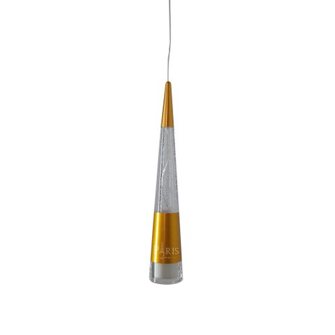 Pendente Cone Metal Dourado com Acrílico Bolha 32cm Led 10W 3200K Bivolt PARIS LUZ