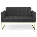 Ver imagem 6 de Sofá Namoradeira Base Industrial Dourado Ana Sintético Preto - Ibiza