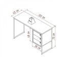 Ver imagem 5 de Escrivaninha Mesa Escritório 3 Gavetas 120cm Grafite e Mel Marrom