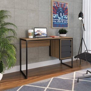 Escrivaninha Mesa Escritório Industrial 120cm 3 Gavetas