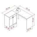 Ver imagem 4 de Escrivaninha em L 1 Gaveta 2 Portas 120cm Placa e Ponto Branca