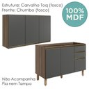 Ver imagem 4 de Armario Aereo Balcao Pia 120 Cm Mdf Kali Carvalho Toq Chumbo Nicioli