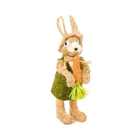 Coelha de Pascoa Rustico C/ Cenoura e Musgo 48cm