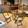 Mesa Dobrável em Madeira Maciça 70x70  - 5