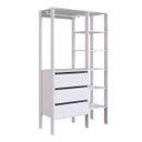 Ver imagem 2 de Módulo para Closet 3 Gavetas 5 Prateleiras 1 Cabideiro Branco Dormitório 100cm