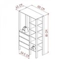 Ver imagem 3 de Módulo para Closet 3 Gavetas 5 Prateleiras 1 Cabideiro Branco Dormitório 100cm