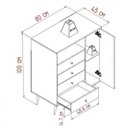 Ver imagem 4 de Cômoda 4 Gavetas 1 Porta Placa e Ponto