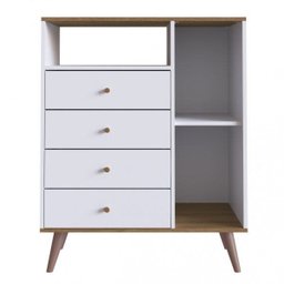 Cômoda 4 Gavetas 1 Porta Placa e Ponto - 3