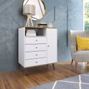 Ver imagem 1 de Cômoda 4 Gavetas 1 Porta Placa e Ponto