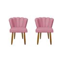 Ver imagem 1 de Kit 2 Cadeiras para Penteadeira Quarto Modelo Flor – Balaqui Rosa