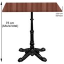 Ver imagem 3 de Base de Mesa Apus em Ferro Preto 75 Cm (alt) Tampo Mdp Quadrado Walnut 60 Cm (larg) X 2,5 Cm (alt)