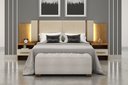 Ver imagem 1 de Cabeceira Cama Box Casal Monterrey com 2 Mesa de Cabeceira Nh Rei de Casa Cumaru/Fendi