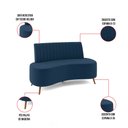 Ver imagem 6 de Sofá 2 Lugares Living 160cm Pé Palito Maraú Veludo Azul Marinho K01 - D'Rossi