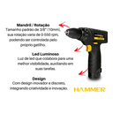 Ver imagem 7 de Parafusadeira Furadeira 12v Bivolt Pli-10 550rpm Hammer