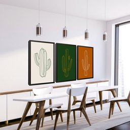 Quadros Decorativos Cactos com Moldura Sala Quarto - 2