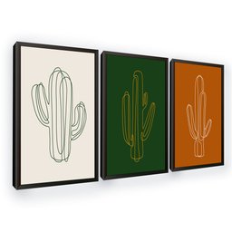 Quadros Decorativos Cactos com Moldura Sala Quarto - 1