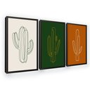 Ver imagem 1 de Quadros Decorativos Cactos com Moldura Sala Quarto