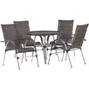 Ver imagem 1 de Kit 4 Cadeiras Vênus Alumínio e Mesa Tampo Tramado para Jardim Trama Original