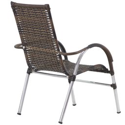Kit 4 Cadeiras Vênus Alumínio e Mesa Tampo Tramado para Jardim Trama Original - 4