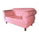Ver imagem 2 de Sofá Chesterfield Elisabeth 2 Lugares 1.50m Suede Rosa/ Decoração, Salão, Recepção, Sala. de Estar