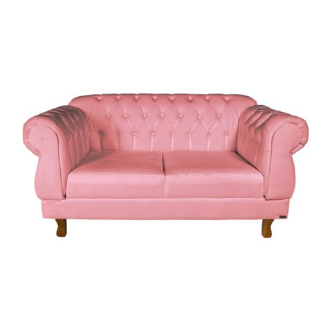 Sofá Chesterfield Elisabeth 2 Lugares 1.50m Suede Rosa/ Decoração, Salão, Recepção, Sala. de Estar