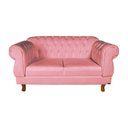 Ver imagem 1 de Sofá Chesterfield Elisabeth 2 Lugares 1.50m Suede Rosa/ Decoração, Salão, Recepção, Sala. de Estar