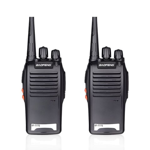 Kit Baofeng Bf-777s Rádio Comunicador Walkie Talkie 16 Canais Ht Uhf Vhf Base e Fone Cor:preto