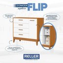 Ver imagem 6 de Jogo de Quarto Infantil Flip Guarda Roupa 4 Portas e Cômoda 1 Porta Branco Fosco/savana - Reller M