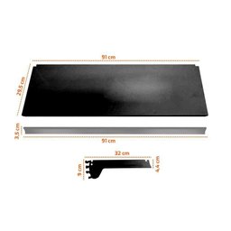 Bandeja Prateleira com Reforço 30x91 para Gôndolas New Plus Preto Porta Etiqueta Verde Sa Gô - 4
