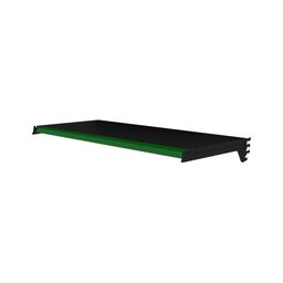 Bandeja Prateleira com Reforço 30x91 para Gôndolas New Plus Preto Porta Etiqueta Verde Sa Gô - 1