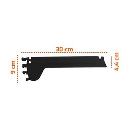 Bandeja Prateleira com Reforço 30x91 para Gôndolas New Plus Preto Porta Etiqueta Verde Sa Gô - 2