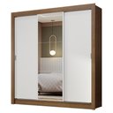 Ver imagem 3 de Guarda-roupa Casal 3 Portas de Correr com Espelho Rustic/branco Nobre Madesa