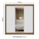 Ver imagem 4 de Guarda-roupa Casal 3 Portas de Correr com Espelho Rustic/branco Nobre Madesa