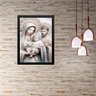 Quadro Sagrada Família - Prateada 45x34cm - com Vidro:moldura Preta - 1