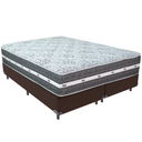 Ver imagem 1 de Cama Box Marrom e Colchão Black Graphite Molas Ensacadas King 193x203x32 Anjos