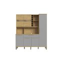Ver imagem 2 de Kit de Cozinha Compacta Touriga C/ 6 Portas e 1 Gaveta 220cm Amendoa/cinza - Ronipa