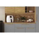 Ver imagem 3 de Kit de Cozinha Compacta Touriga C/ 6 Portas e 1 Gaveta 220cm Amendoa/cinza - Ronipa
