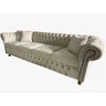 Sofá Chesterfield Victtório capitonê 2,60m Suede Nude Sala/recepção/barbearia - 2