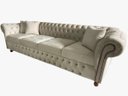 Ver imagem 2 de Sofá Chesterfield Victtório capitonê 2,60m Suede Nude Sala/recepção/barbearia