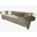 Ver imagem 2 de Sofá Chesterfield Victtório capitonê 2,60m Suede Nude Sala/recepção/barbearia