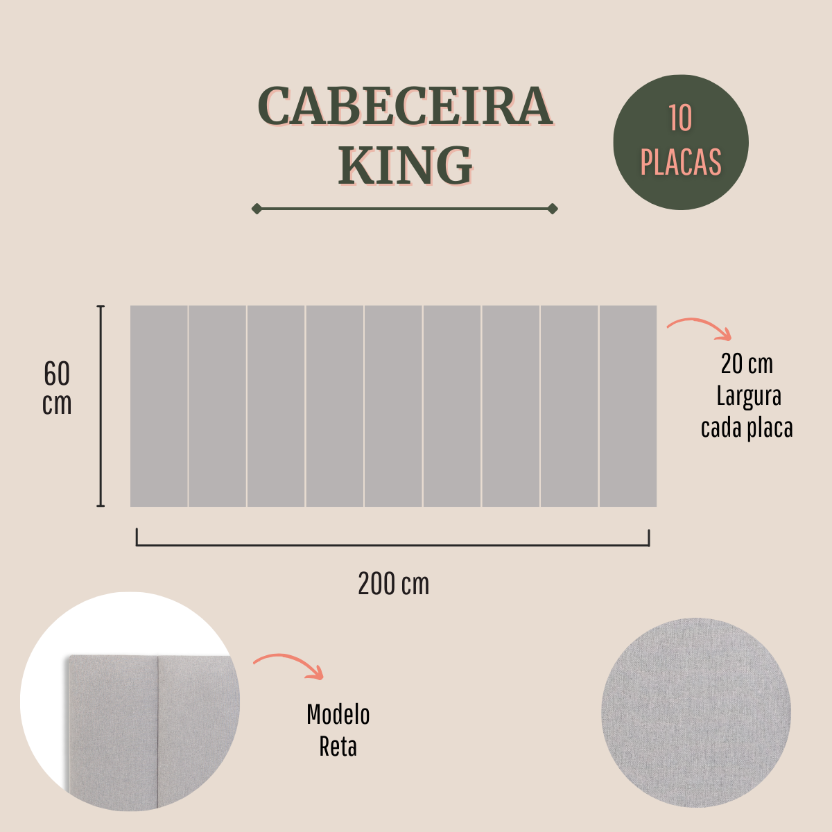 Cabeceira King 200x60 Cama Box Modulada Reta Linho Gelo - 3