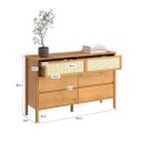 Ver imagem 2 de Cômoda 6 Gavetas Quarto Adulto Madeira Rattan com Pés Elevados Freijó Cefira Idimex
