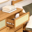 Ver imagem 5 de Cômoda 6 Gavetas Quarto Adulto Madeira Rattan com Pés Elevados Freijó Cefira Idimex