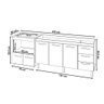 Balcão Cozinha Armário Gabinete de Pia 160 Cm Estela e Balcão para Fogão Cooktop 5 Bocas Evelyn - 2