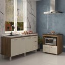 Ver imagem 5 de Balcão Cozinha Armário Gabinete de Pia 160 Cm Estela e Balcão para Fogão Cooktop 5 Bocas Evelyn