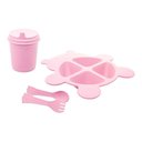 Ver imagem 1 de Jogo Prato Infantil Divisórias com Copo e Talheres Urso Baby Rosa Fibra de Bambu PP Lyor