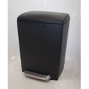 Ver imagem 3 de Lixeira inox com pedal retangular Slim Black Matte 12 litros